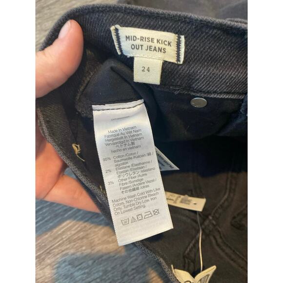 NWT Madewell Mid Rise Kick Out Jeans Black/Gray Wash Size 24 - Picture 7 of 8